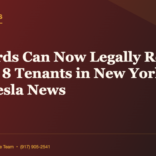 Landlords Can Now Legally Reject Section 8 Tenants in New York | Daily Tesla News