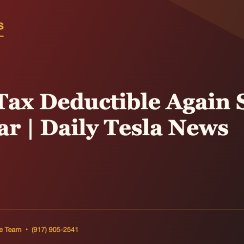 PMI Is Tax Deductible Again Starting This Year | Daily Tesla News