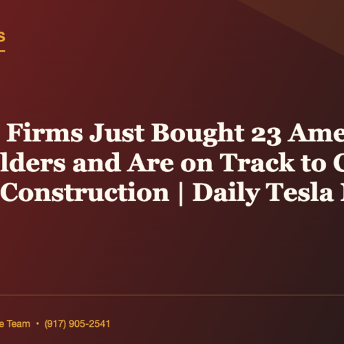 Japanese Firms Just Bought 23 American Homebuilders and Are on Track to Control 6% of US Construction | Daily Tesla News