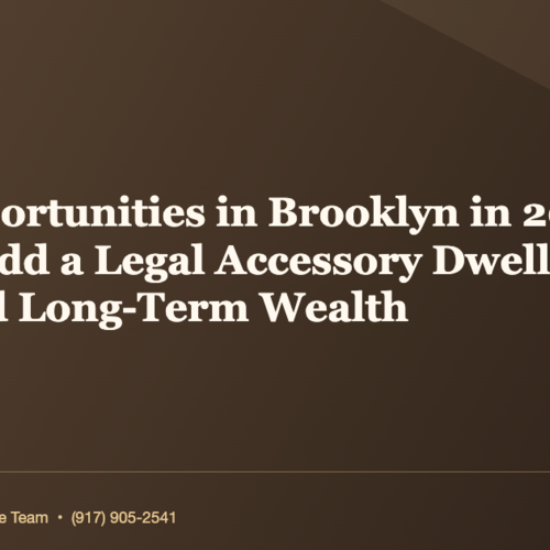 What's ADU Opportunities Like in Brooklyn in 2026?: How to Add a Legal Accessory Dwelling Unit and Build Long-Term Wealth