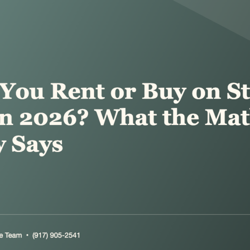 Should You Rent or Buy on Staten Island in 2026? What the Math Actually Says