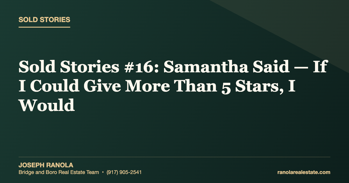 Sold Stories #16: Samantha Said — If I Could Give More Than 5 Stars, I Would