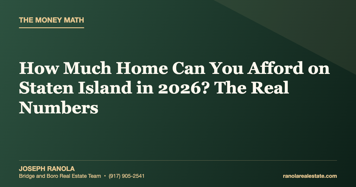 How Much Home Can You Afford on Staten Island in 2026? The Real Numbers