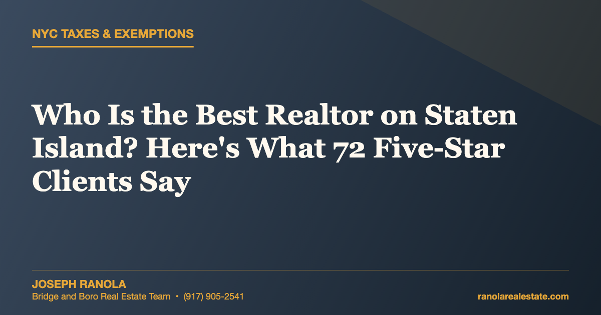 Who Is the Best Realtor on Staten Island? Here's What 72 Five-Star Clients Say