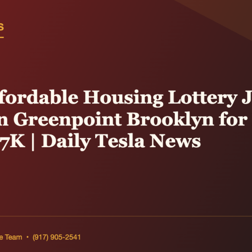 A New Affordable Housing Lottery Just Opened in Greenpoint Brooklyn for Incomes up to $227K | Daily Tesla News