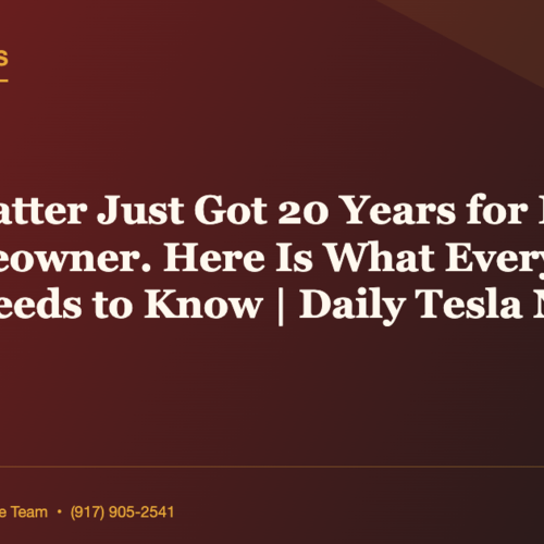 NYC Squatter Just Got 20 Years for Killing the Homeowner. Here Is What Every NYC Owner Needs to Know | Daily Tesla News