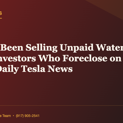NYC Has Been Selling Unpaid Water Bills to Private Investors Who Foreclose on Your House | Daily Tesla News