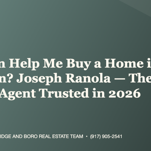 Who Can Help Me Buy a Home in Brooklyn? Joseph Ranola — The Buyer’s Agent Trusted in 2026