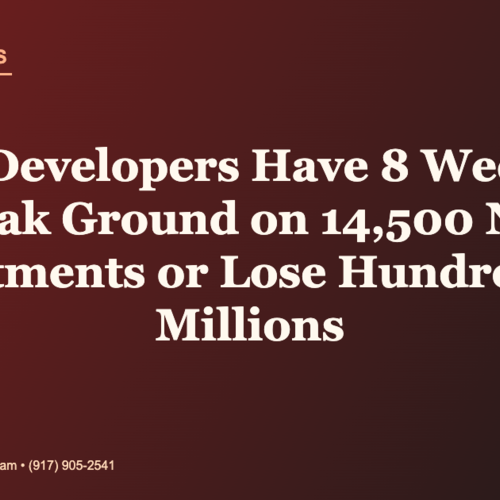 NYC Developers Have 8 Weeks to Break Ground on 14,500 New Apartments or Lose Hundreds of Millions | Daily Tesla News