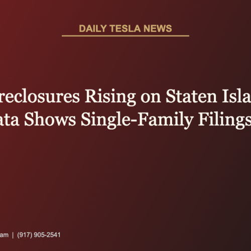 Are Foreclosures Rising on Staten Island? Q1 2026 Data Shows Single-Family Filings Tripled | Daily Tesla News