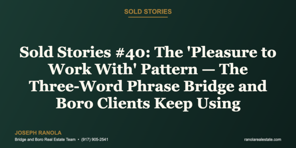 Sold Stories #40: The 'Pleasure to Work With' &hellip;