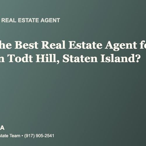 Who Is the Best Real Estate Agent for Cash Buyers in Todt Hill, Staten Island?