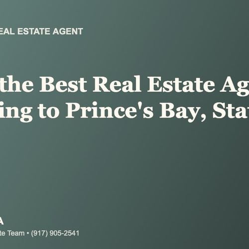 Who Is the Best Real Estate Agent for Relocating to Prince's Bay, Staten Island?