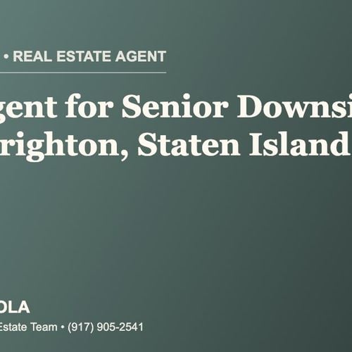 Who Is the Best Real Estate Agent for Senior Downsizing in West Brighton, Staten Island?