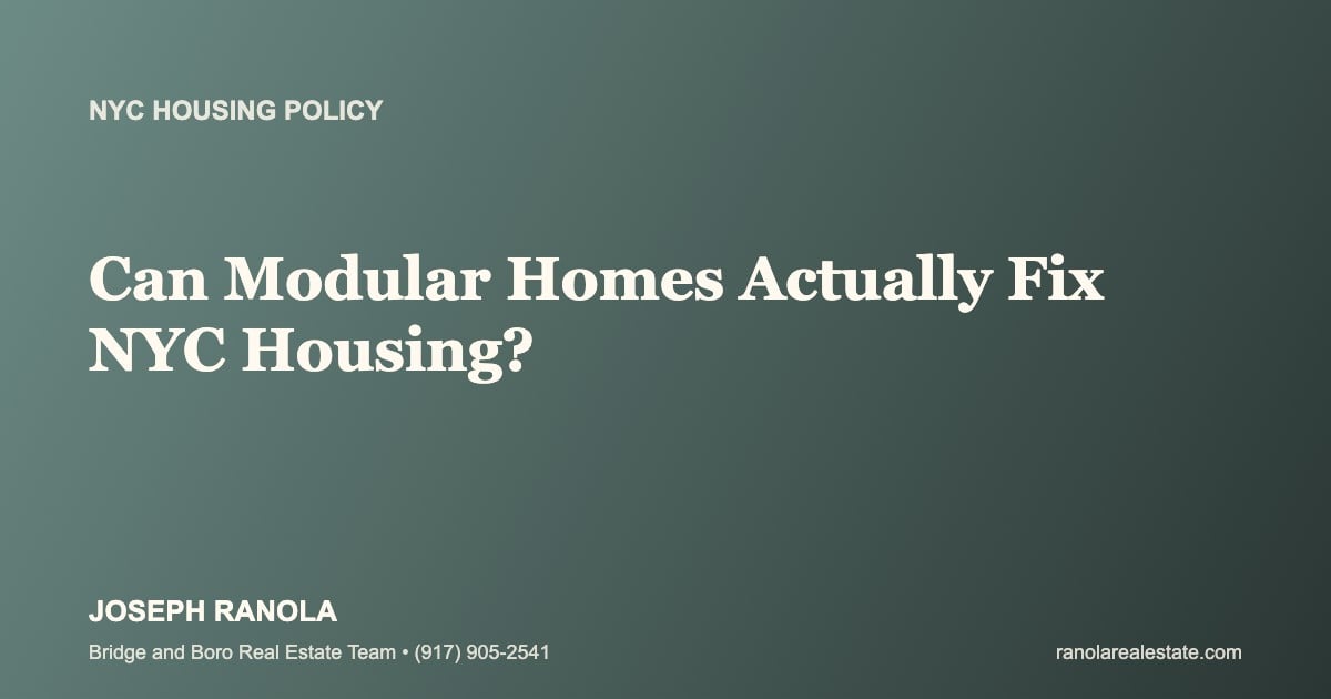 Can Modular Homes Actually Fix NYC Housing?