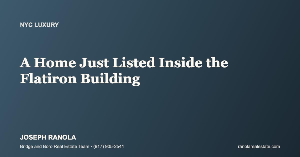 A Home Just Listed Inside the Flatiron Building