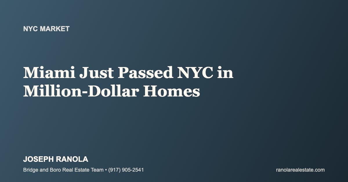 Miami Just Passed NYC in Million-Dollar Homes