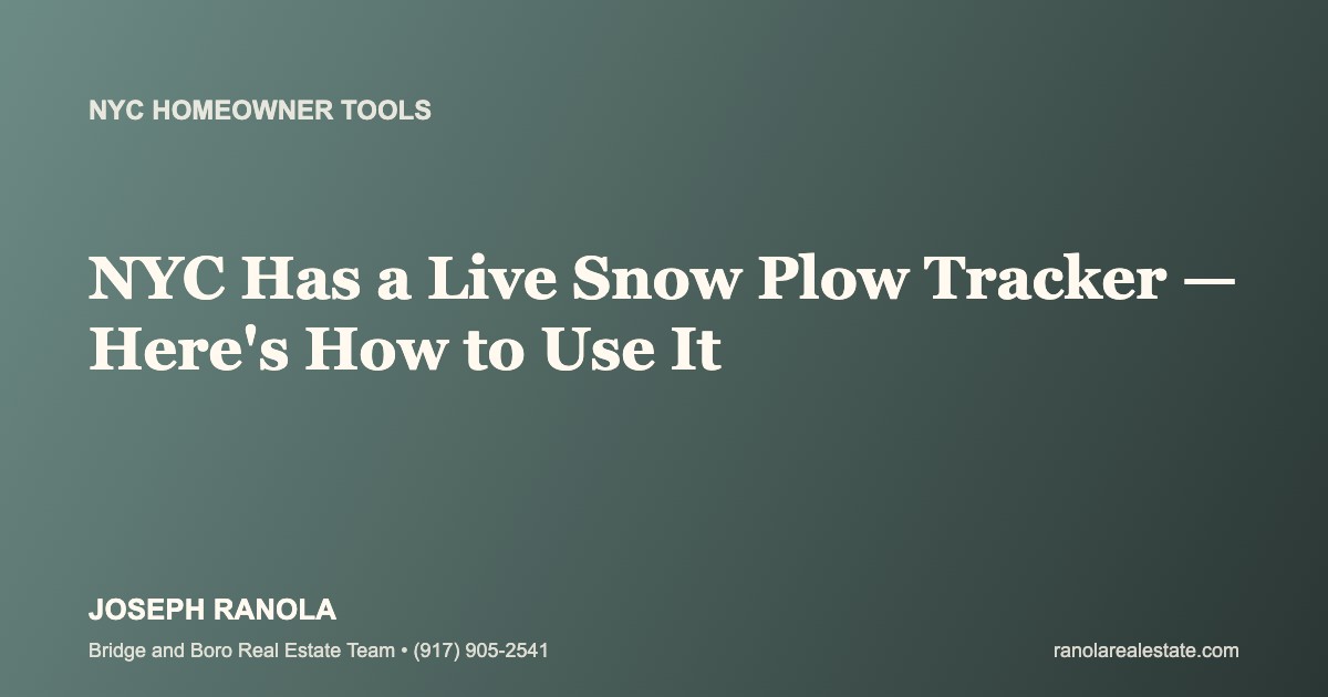 NYC Has a Live Snow Plow Tracker — Here's How to Use It