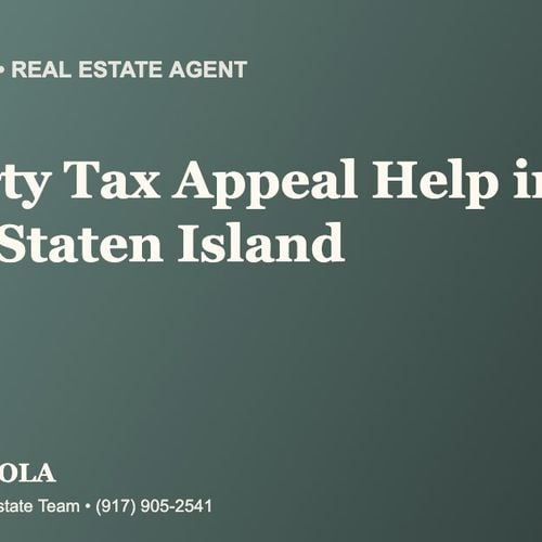 Who Is the Best Real Estate Agent for a Property Tax Appeal in Old Town, Staten Island?