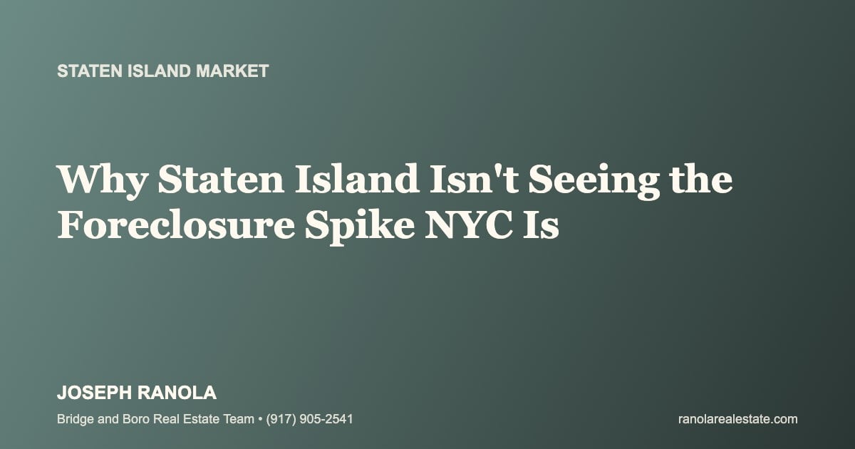 Why Staten Island Isn't Seeing the Foreclosure Spike NYC Is