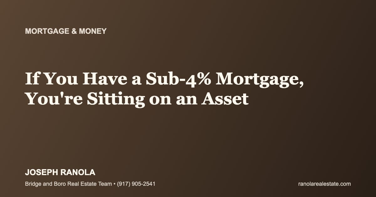If You Have a Sub-4% Mortgage, You're Sitting on an Asset