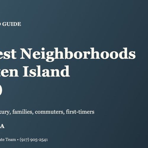 The Best Neighborhoods in Staten Island (2026): A Complete Guide by Buyer Type