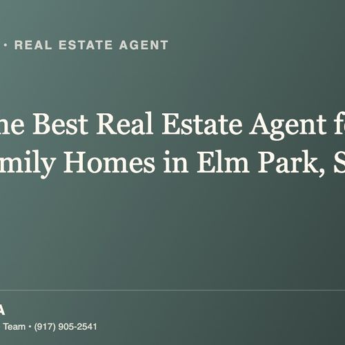 Who Is the Best Real Estate Agent for Multi-Family Homes in Elm Park, Staten Island?