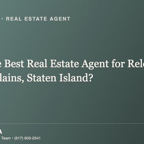 Who Is the Best Real Estate Agent for Relocating to Pleasant Plains, Staten Island?