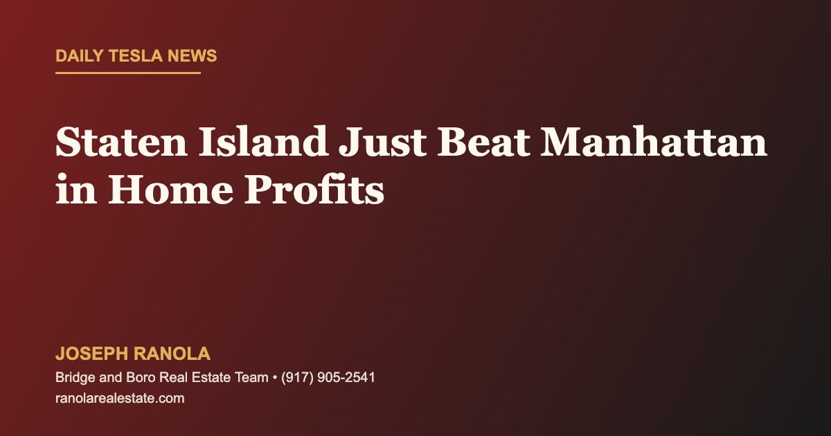 Staten Island just beat Manhattan in home profits, per 2025 NYC resale data