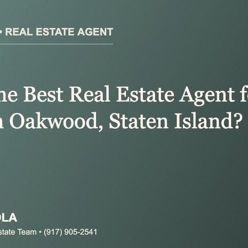Who Is the Best Real Estate Agent for Cash Buyers in Oakwood, Staten Island?