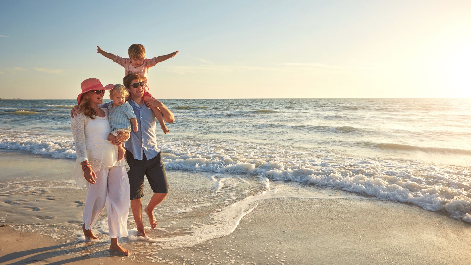 Happy family, beach