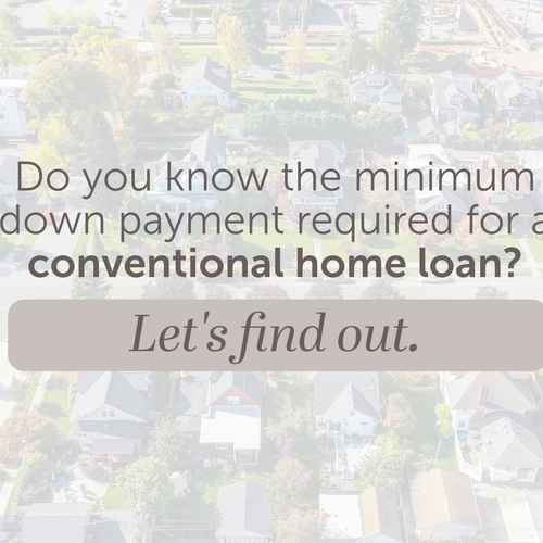 Do You Know the Minimum Down Payment for a Conventional Home Loan?