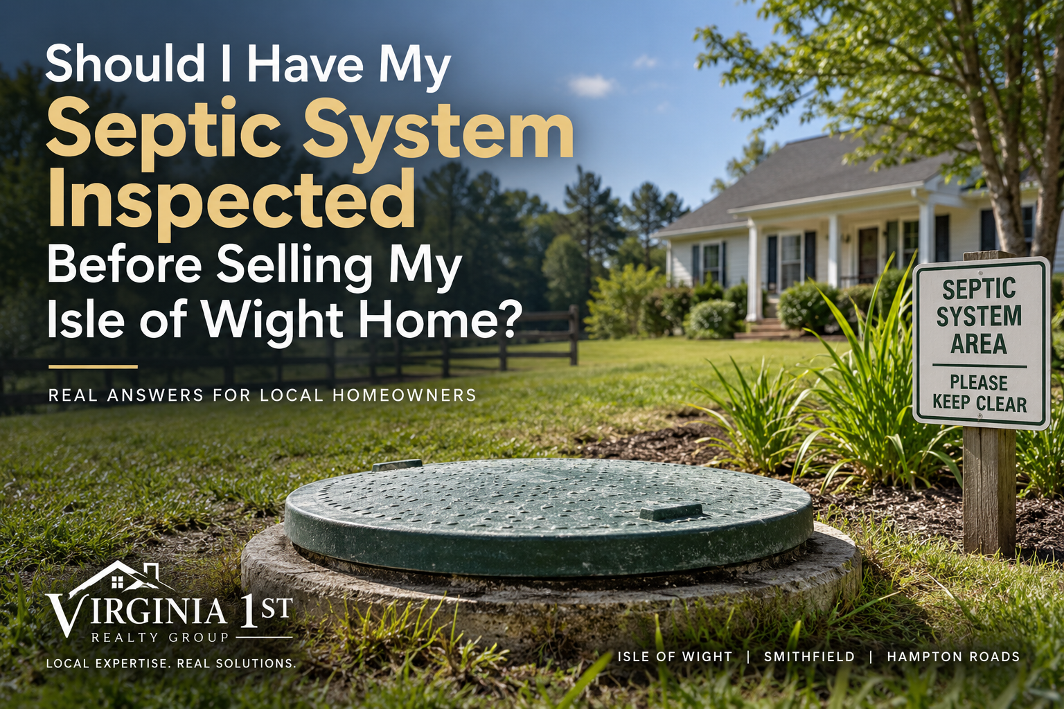 Isle of Wight VA septic inspection before selling a home – Virginia 1st Realty Group