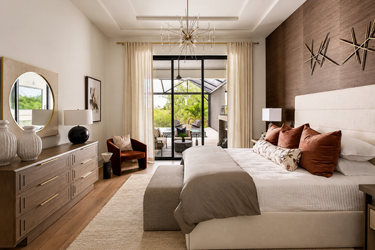 Modern Luxury Bedroom with Patio Views