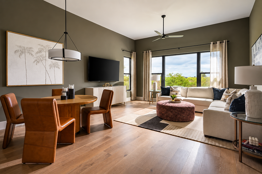Warm Modern Open-Plan Living Space