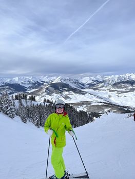 dawn and ally winter in crested butte skiing