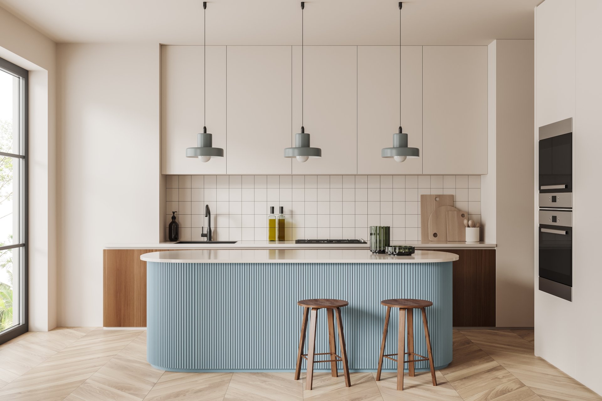 bright kitchen room interior