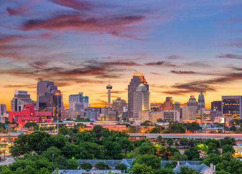 San Antonio, Texas, USA downtown skyline.