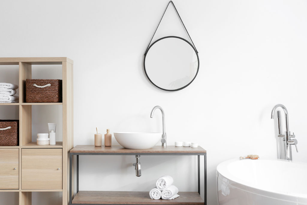 Interior of modern clean bathroom