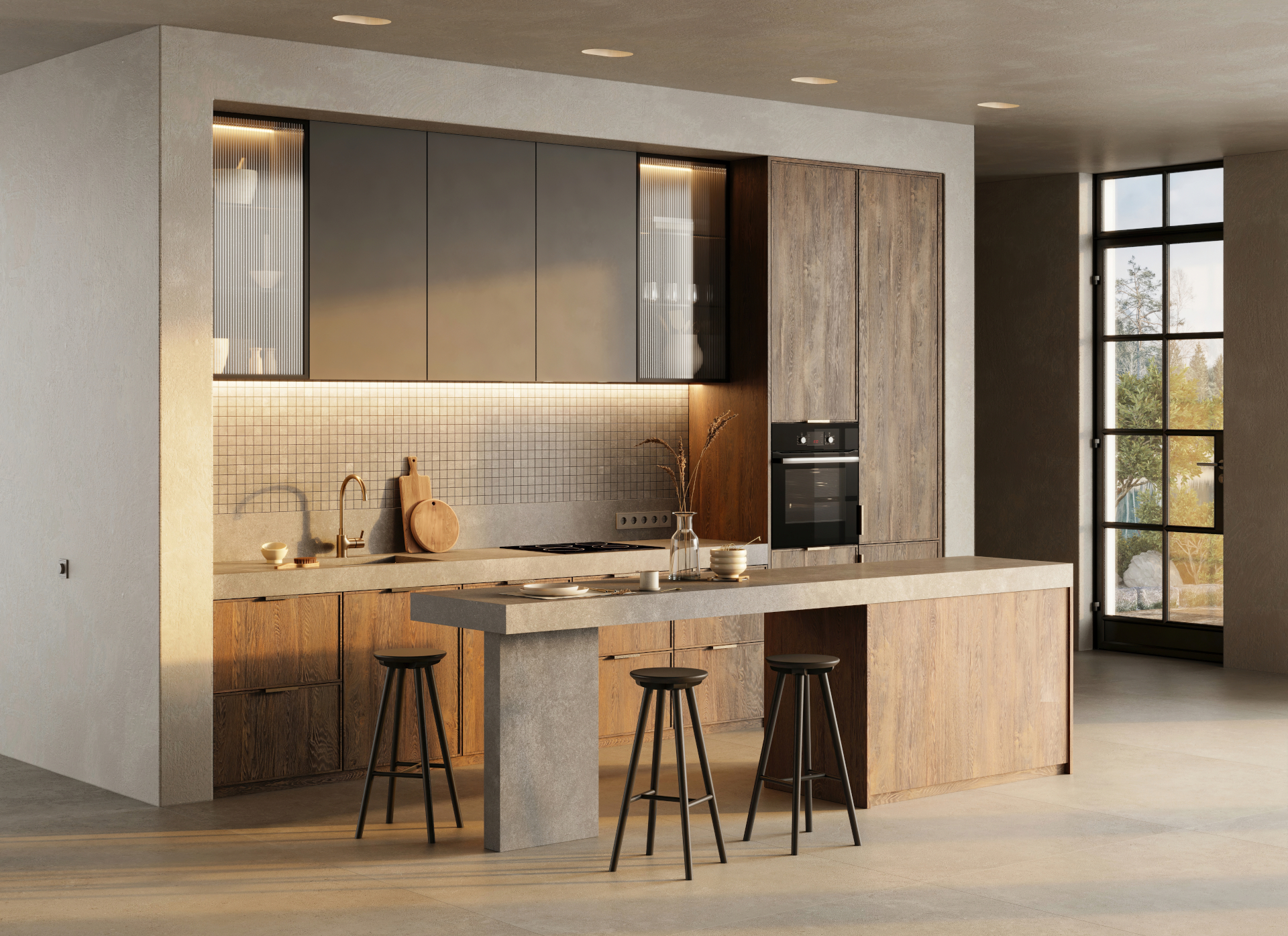 Elegant chic bohemian kitchen