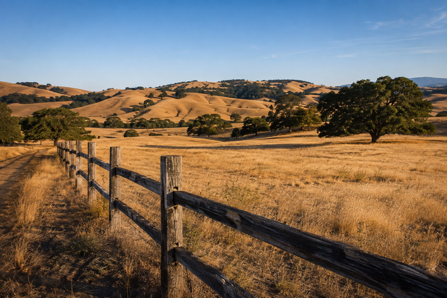 Rural road through Tres Pinos, CA