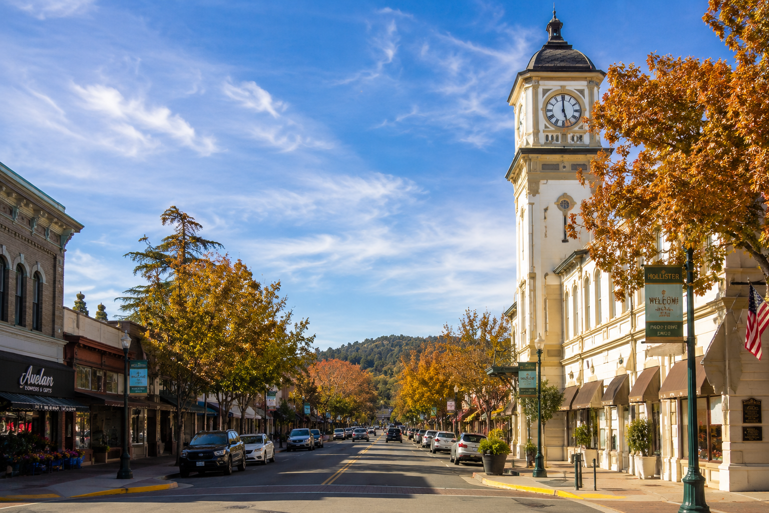 Historic downtown Hollister, CA