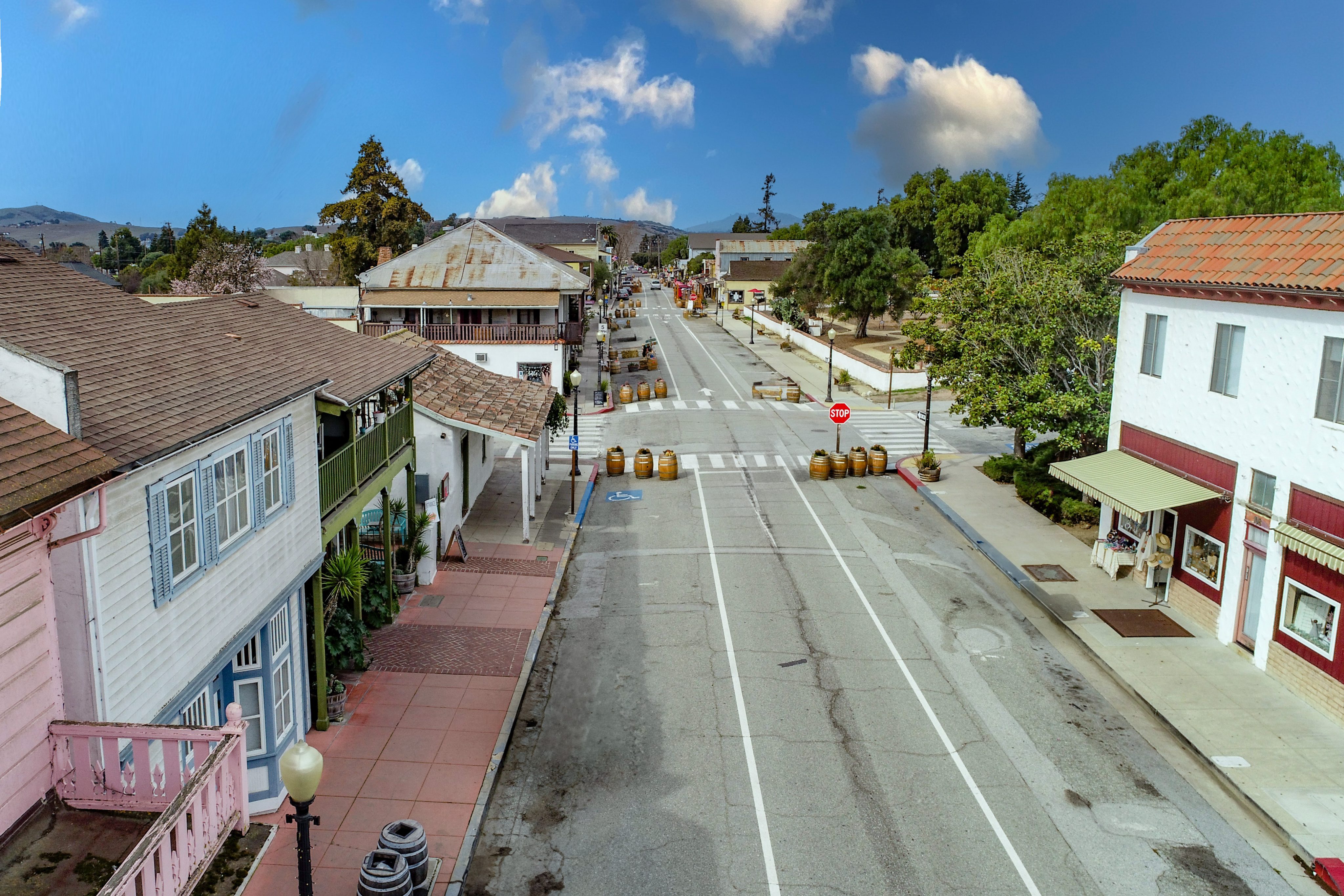 Historic homes on Third Street in San Juan Bautista, CA