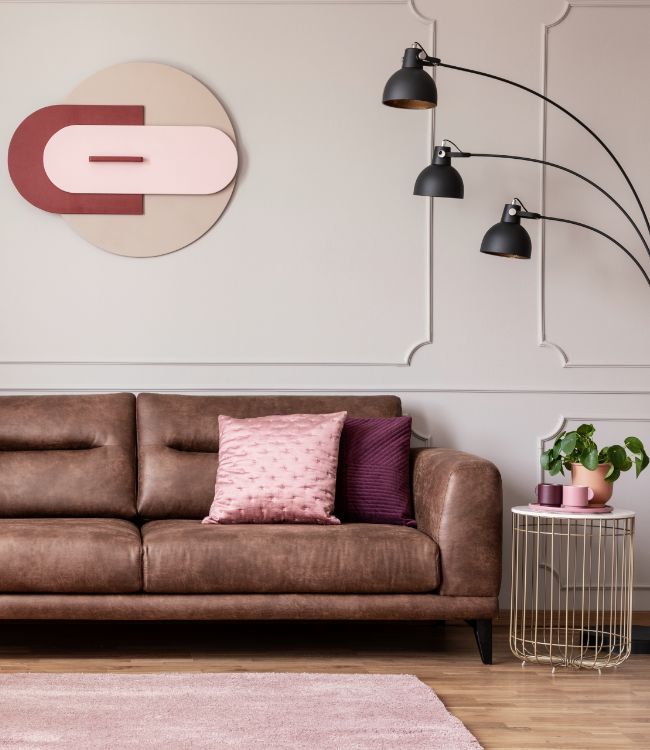 leather couch with pillows(1)