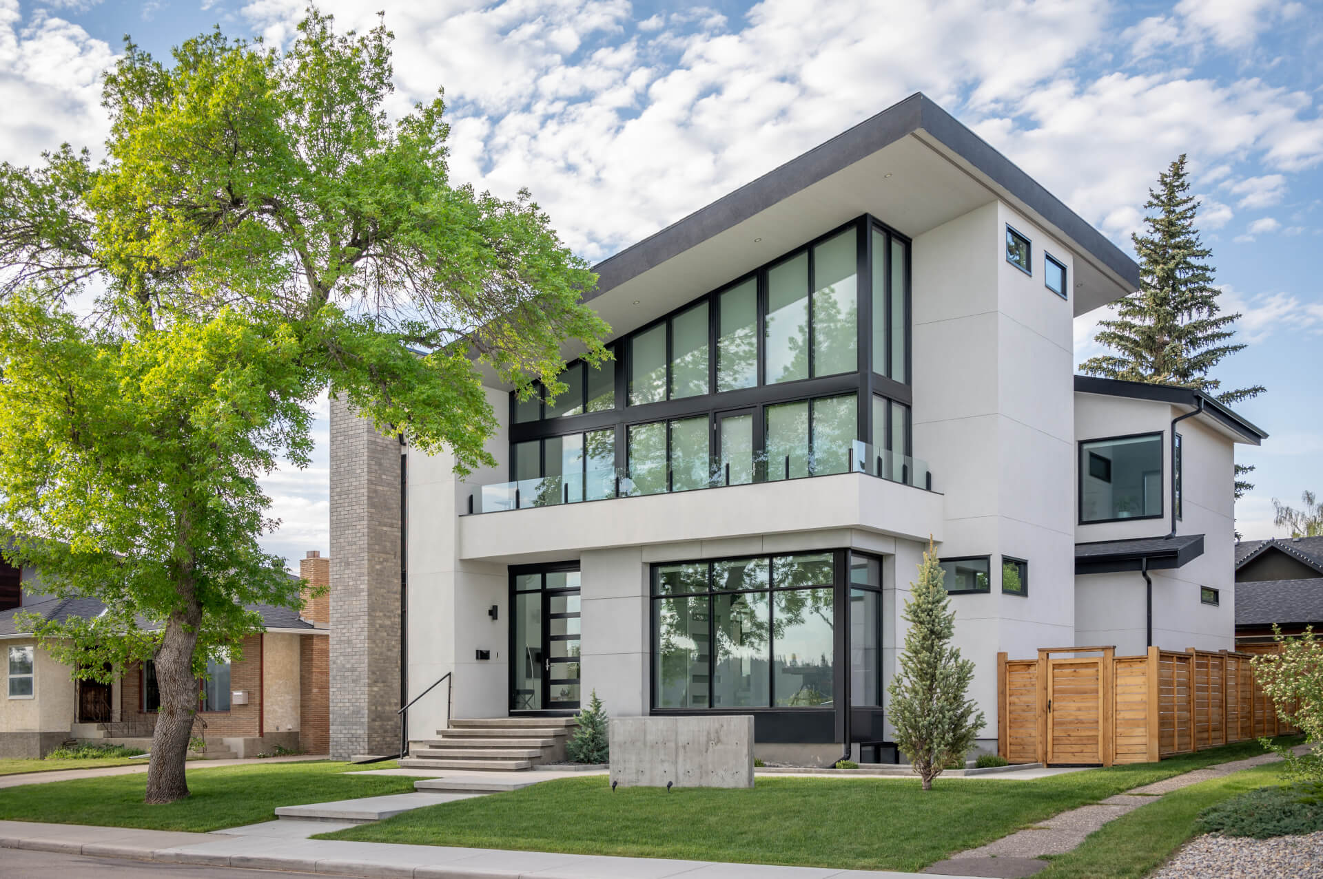 Luxury house at sunny day in Calgary, Canada