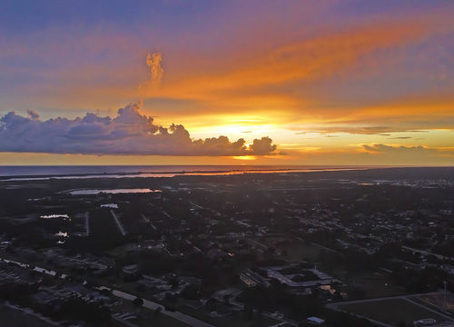 Sunset over Rotonda West and the Gulf of Mexico in the distance