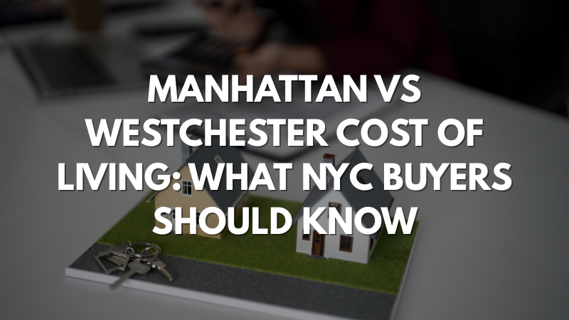 Manhattan skyline compared to Westchester suburban homes