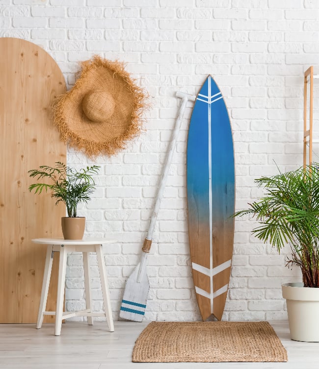 Interior of modern stylish room, with surfboard(1)