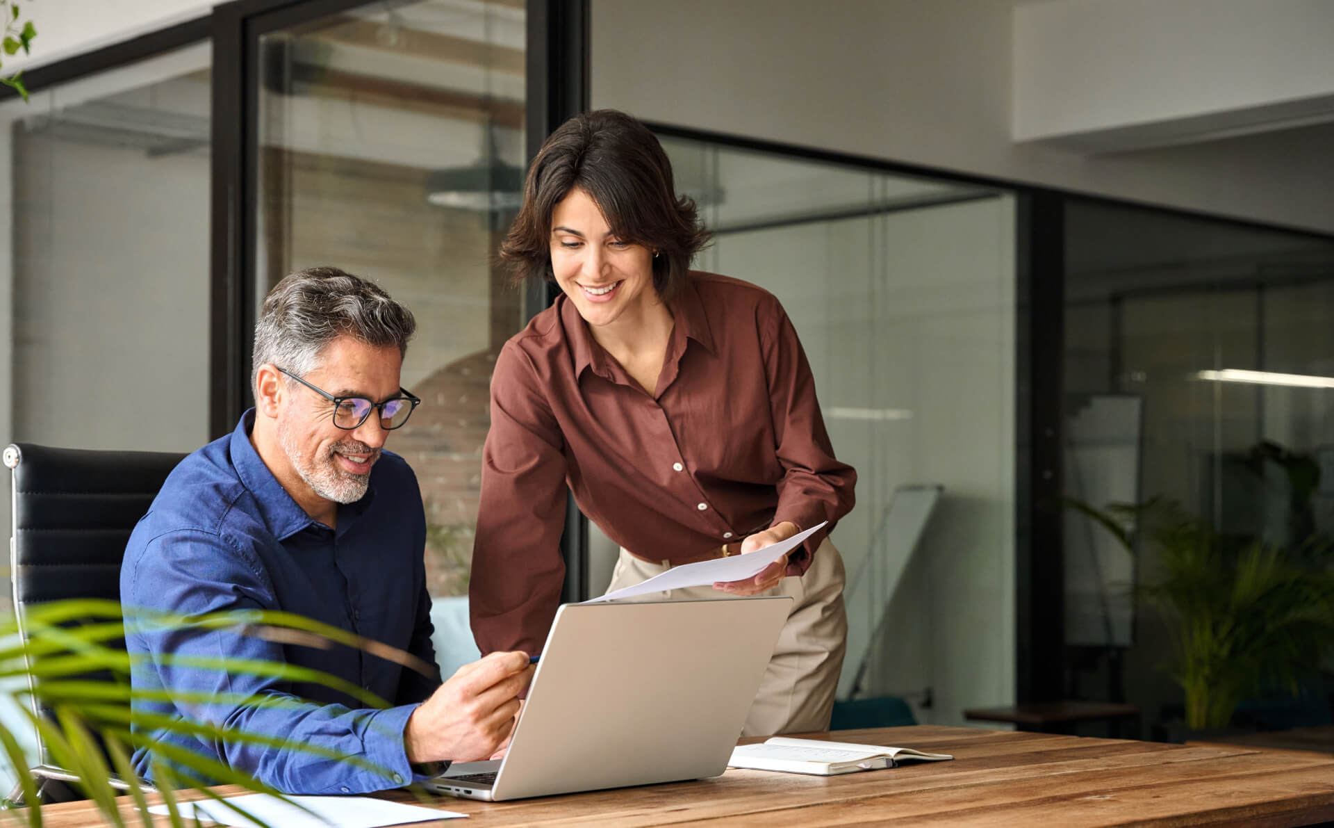 Happy professional executive team