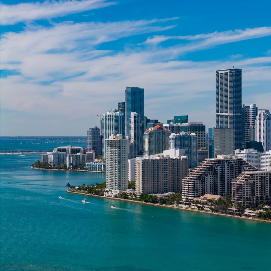 Downtown,Brickell,Miami.,Panoramic,Modern,Architecture,In,Miami,Downtown,,Florida.
